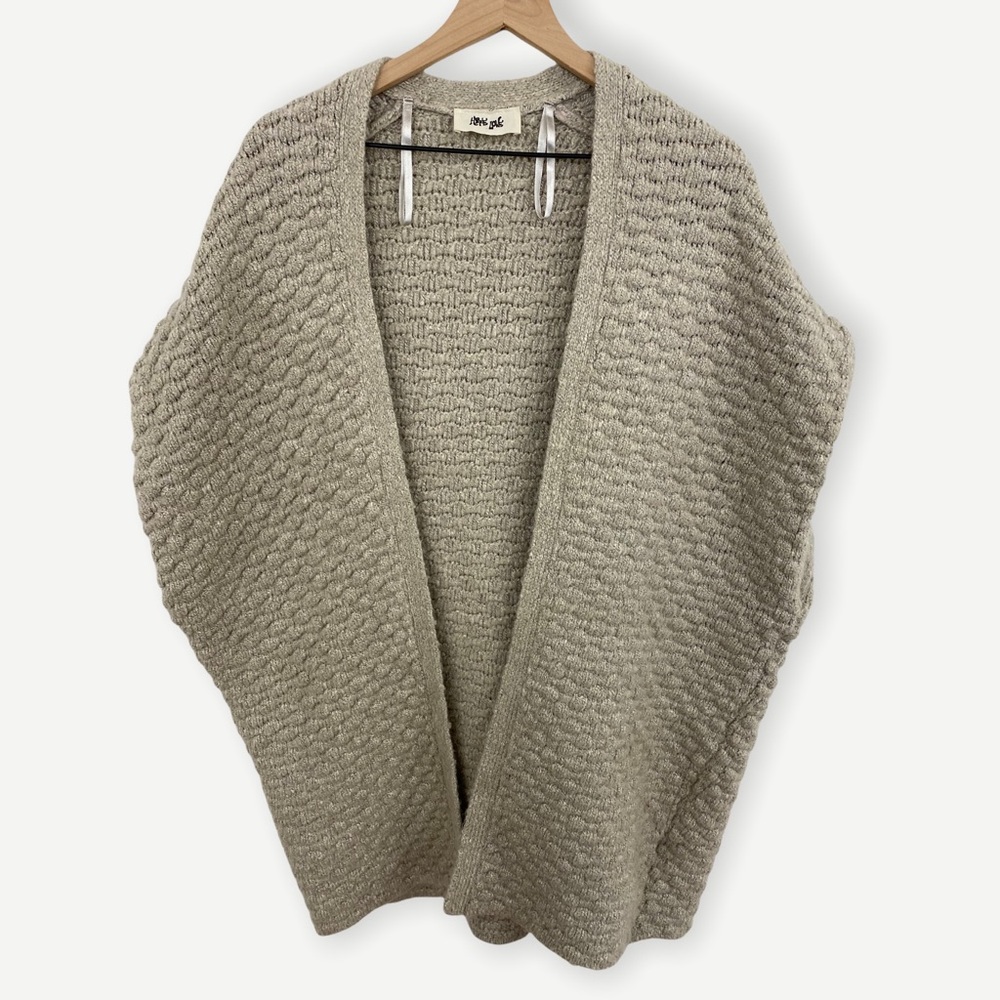 Hippie Love Gray Oversized Chunky Knit Open Cardigan One Size